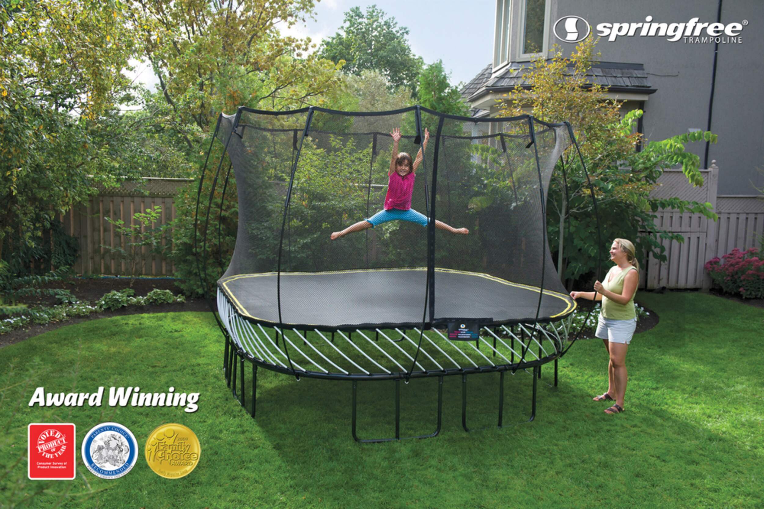 Springfree Trampoline with Safety Enclosure, 11 x 11ft Canadian Tire