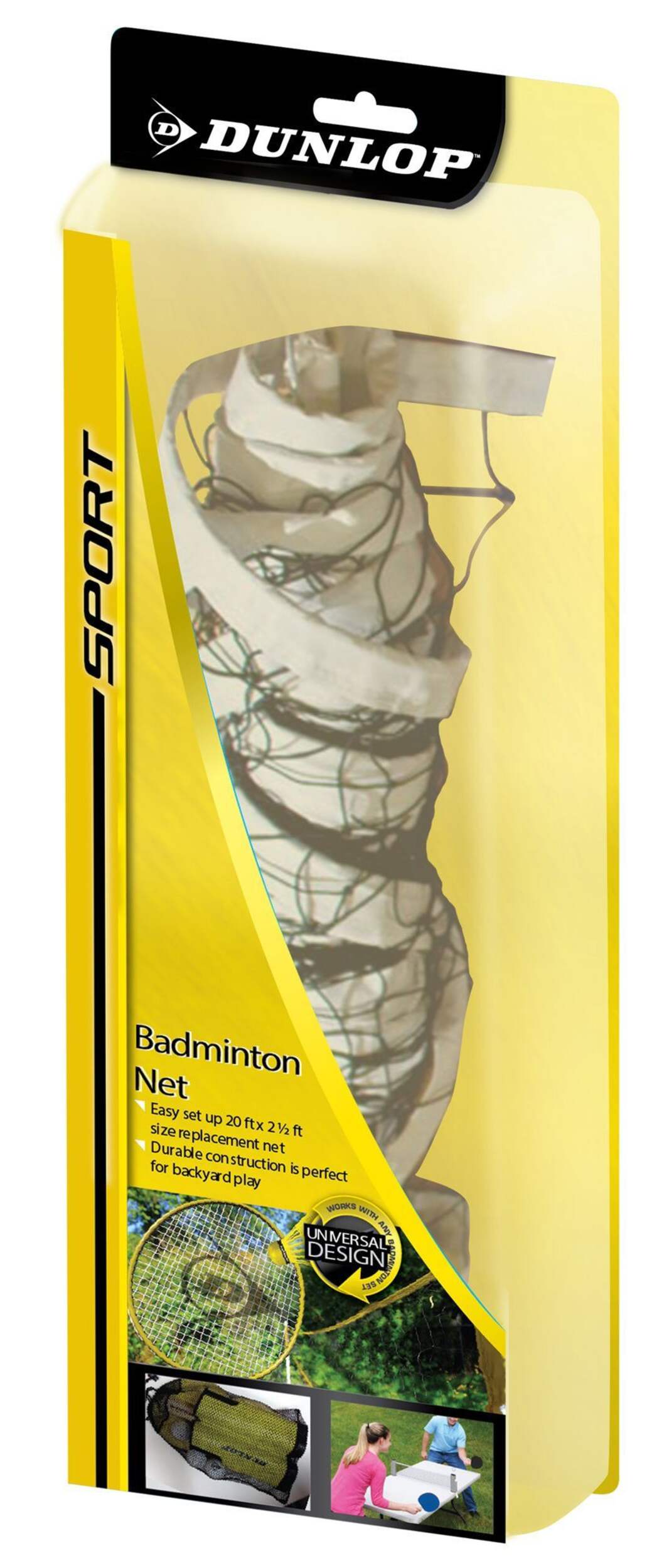 Dunlop Replacement Badminton Net Front_Angled_Left