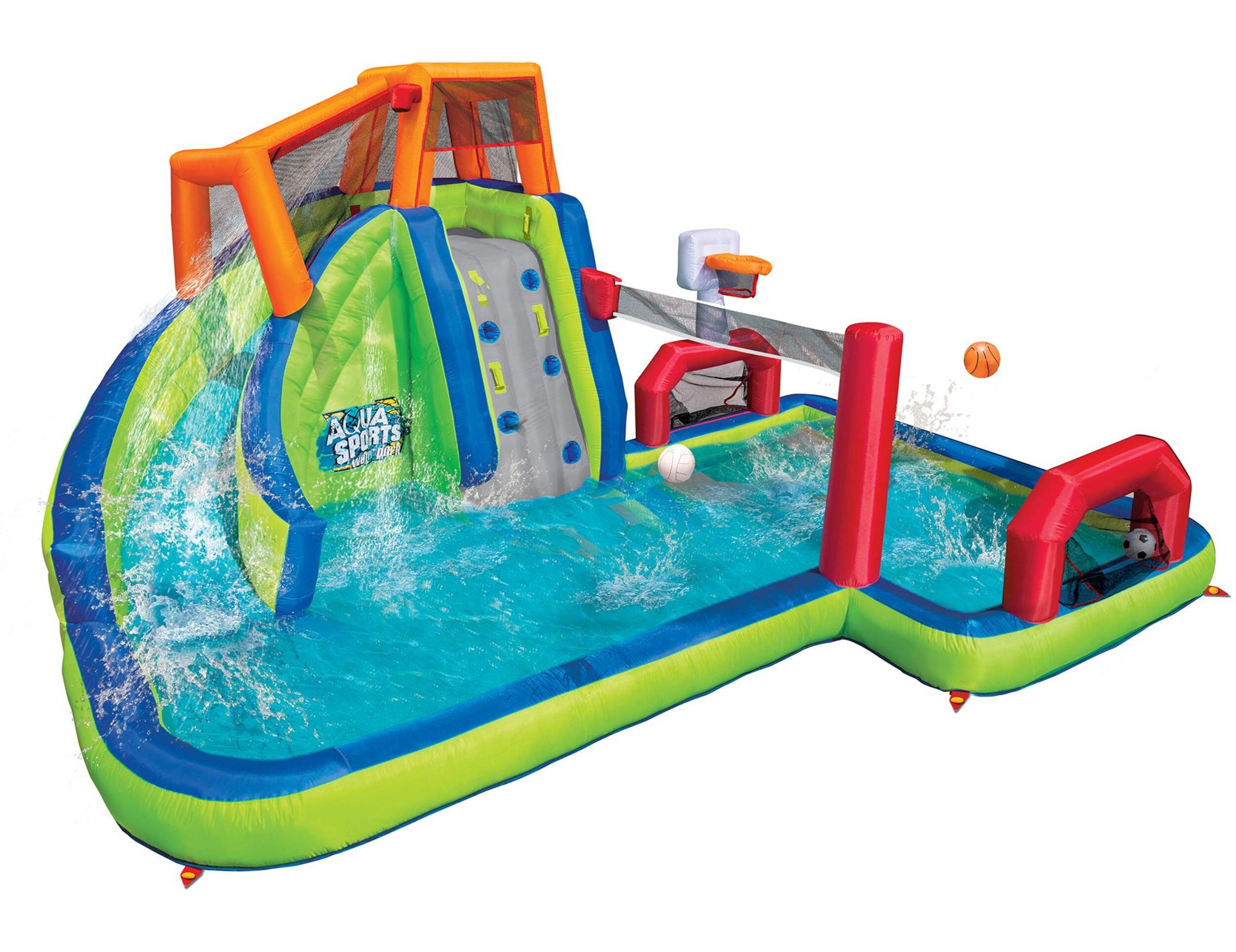 Banzai Aqua Sports Inflatable Waterpark, Ages 5 - 12 yrs Front_Three_Fourths_Angled_Right
