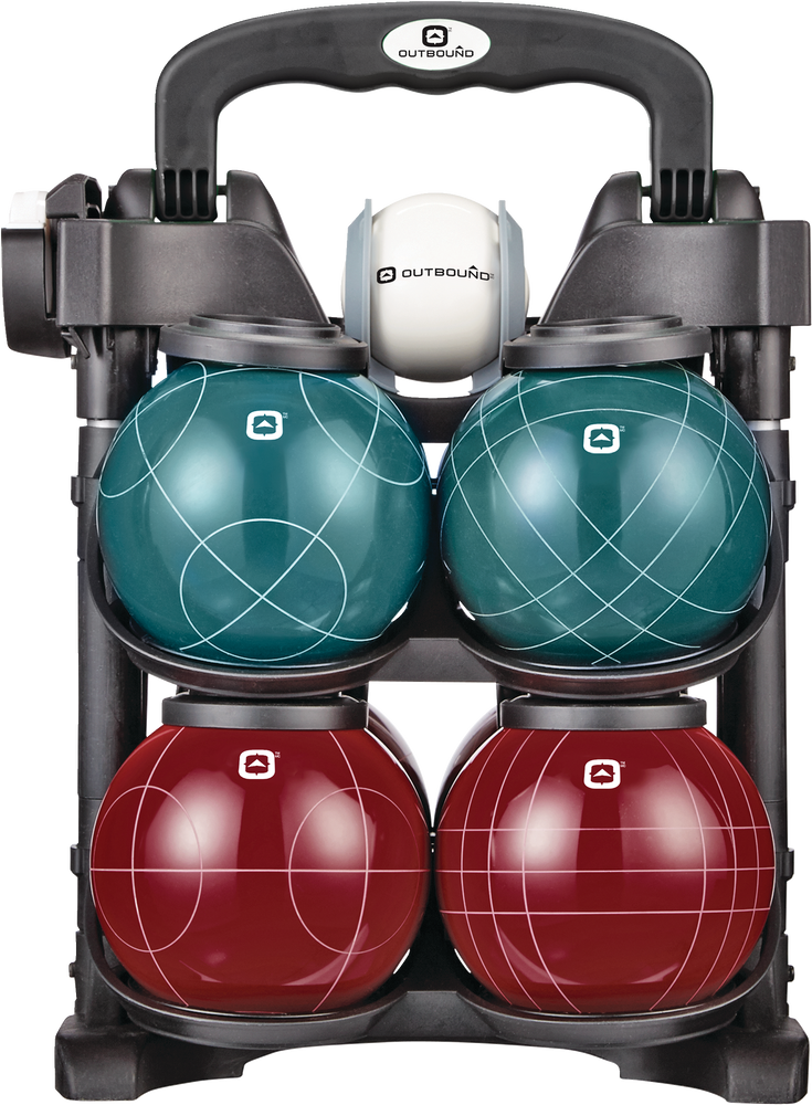 Outbound Outdoor Portable Bocce Set, 10pc, Ages 8+, Red/Green