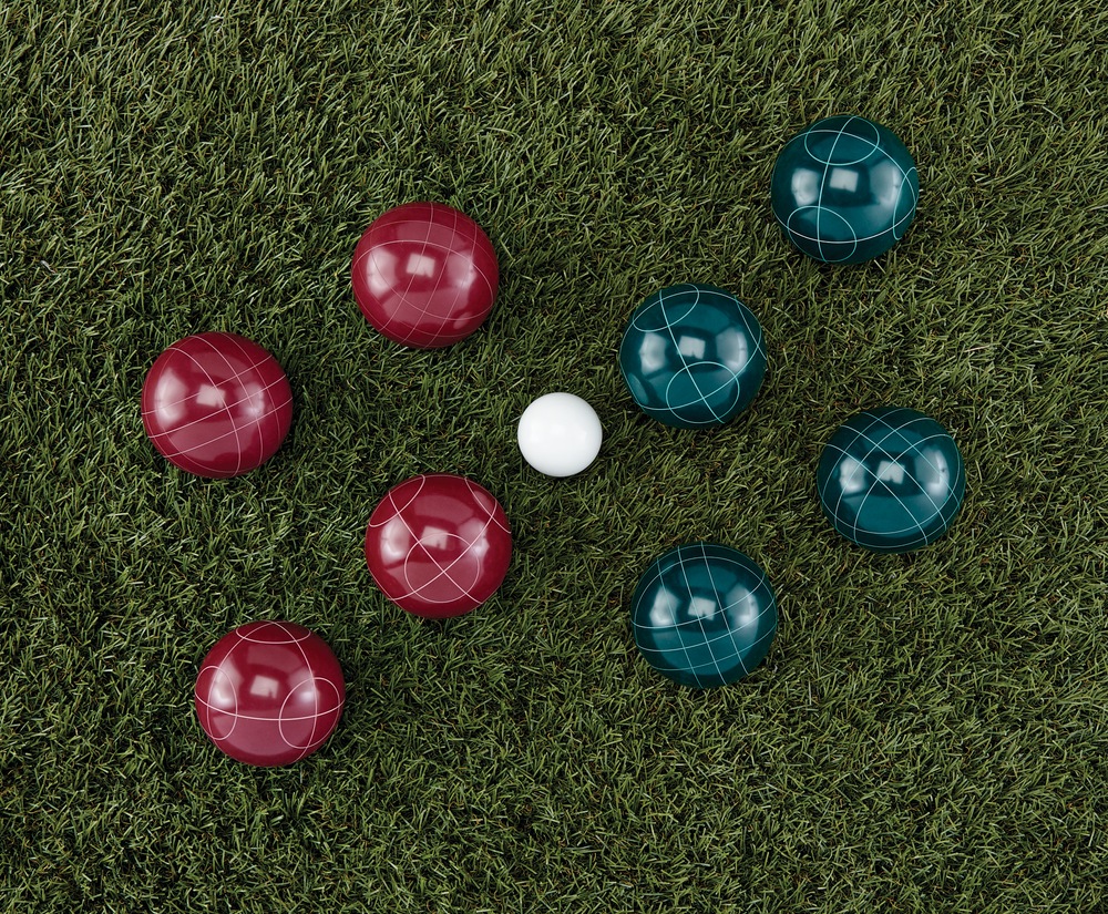 Outbound Outdoor Portable Bocce Set, 10pc, Ages 8+, Red/Green
