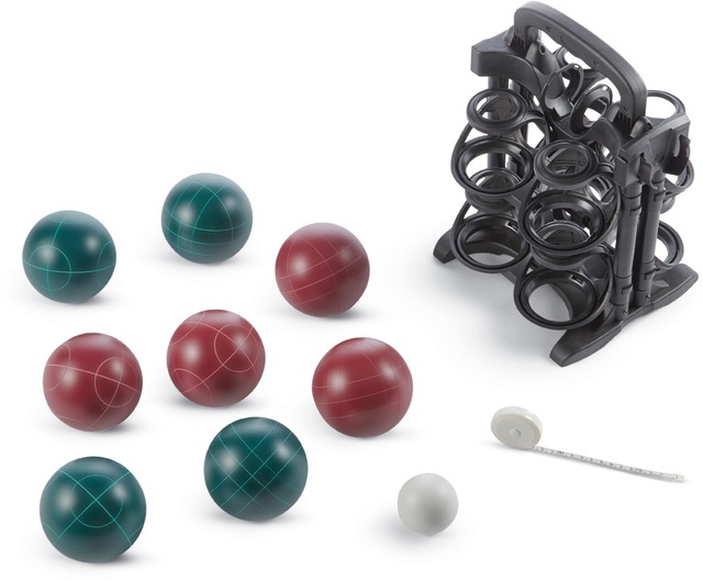 Outbound Outdoor Portable Bocce Set, 10pc, Ages 8+, Red/Green