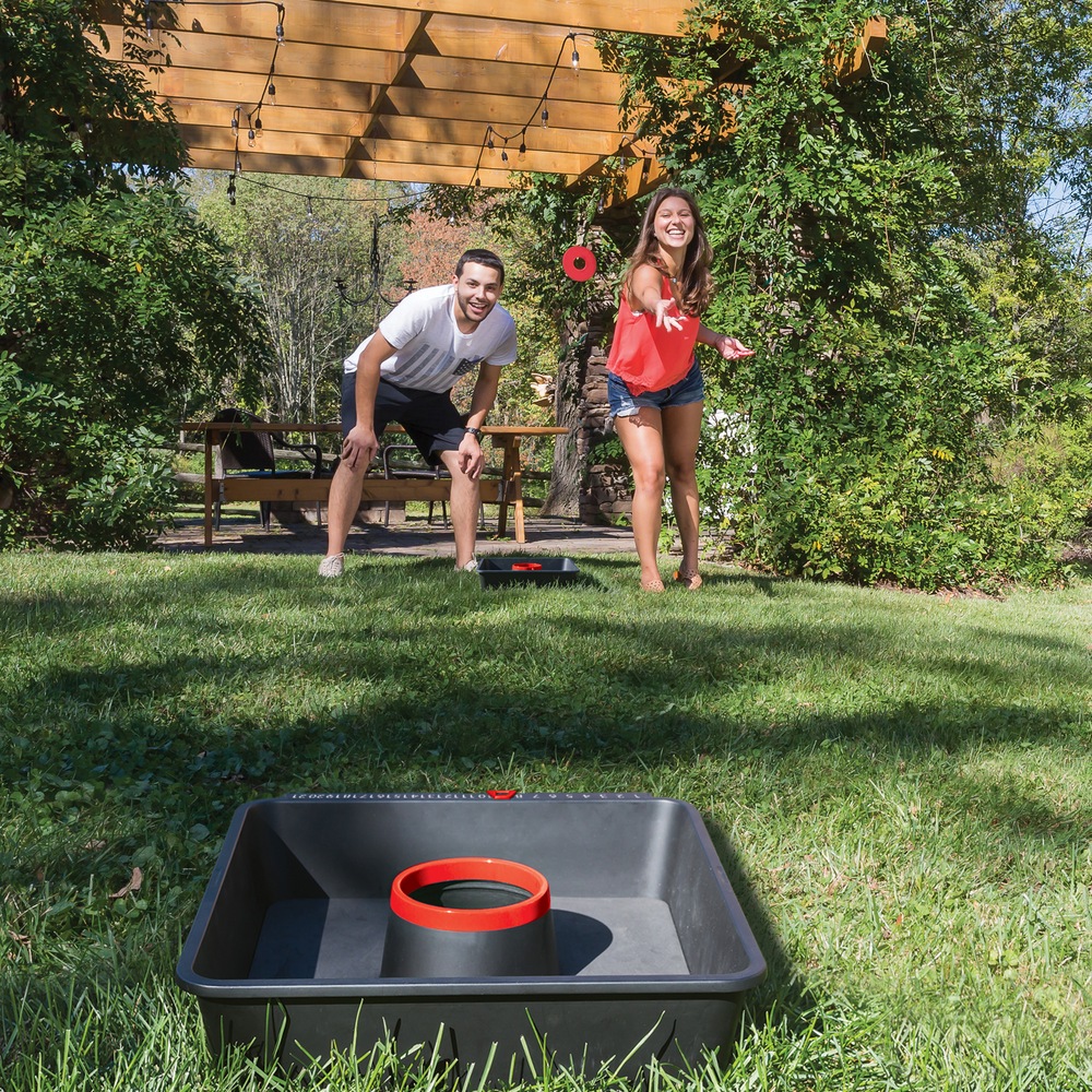 Outbound Outdoor Portable Washer Toss Game, 10pc, Ages 8+, Red/White