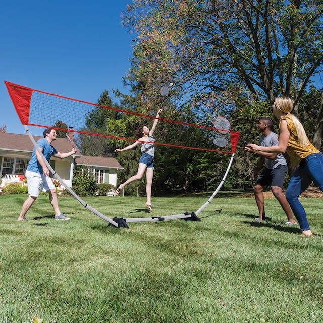 Rec-Tek Outdoor/Indoor Portable Easy Set-up Badminton Net System, 7-pc ...