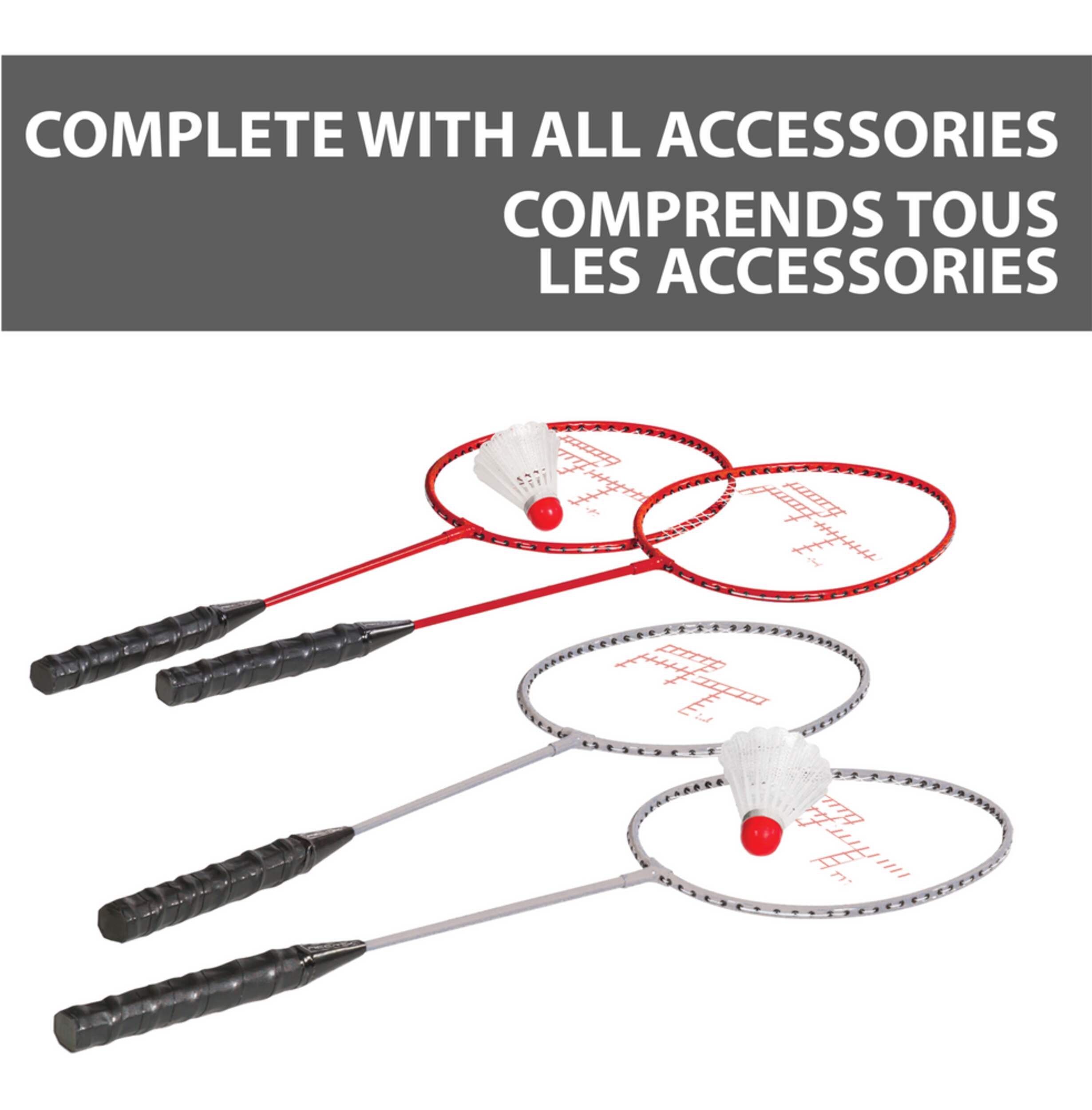 RecTek Outdoor/Indoor Portable Easy Setup Badminton Net System, 7pc