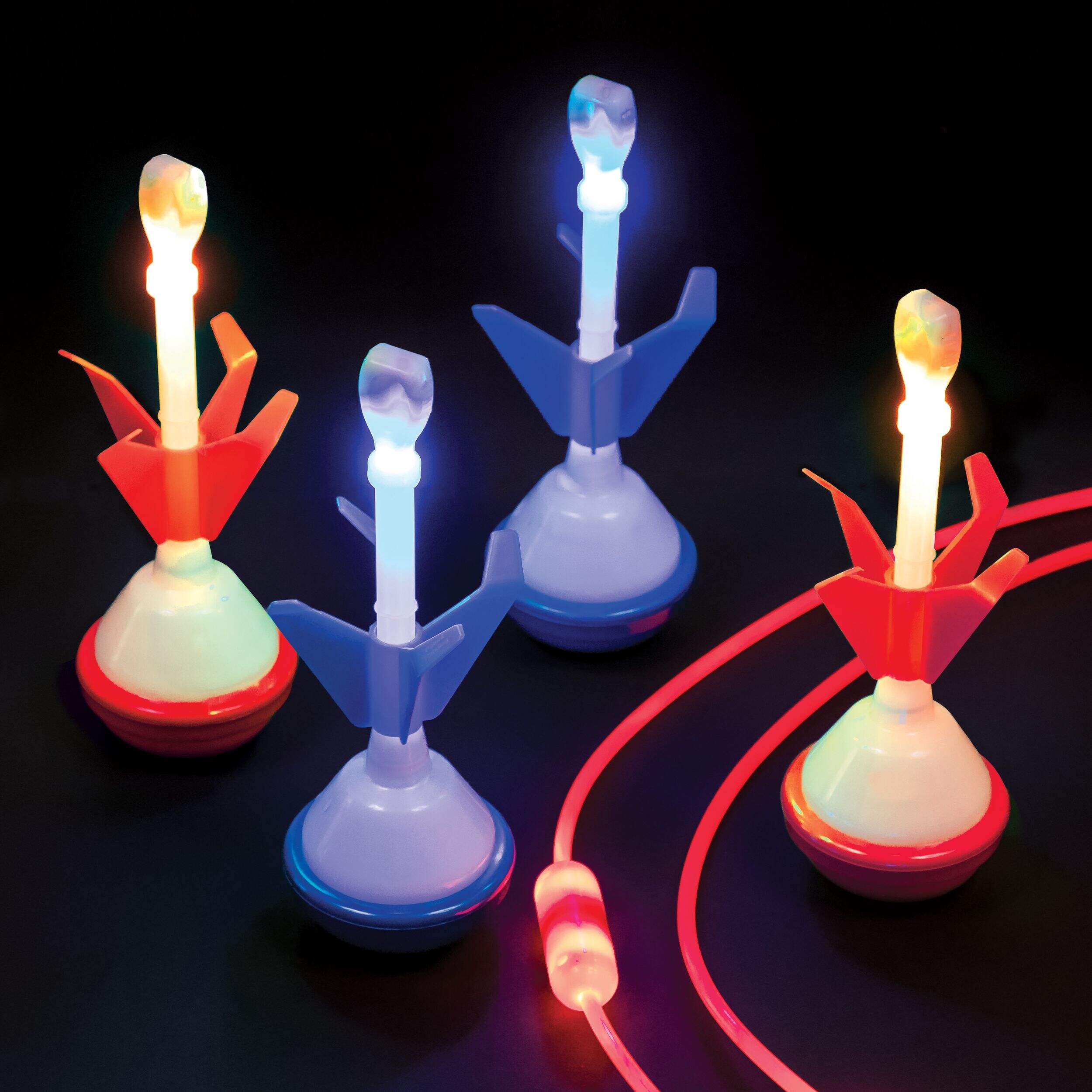 Rec-Tek Outdoor Portable Light-up Day & Night Play Lawn Dart Set, Red/Blue, 6-pk, All Ages, for Lawn Game Activities Front_Flat