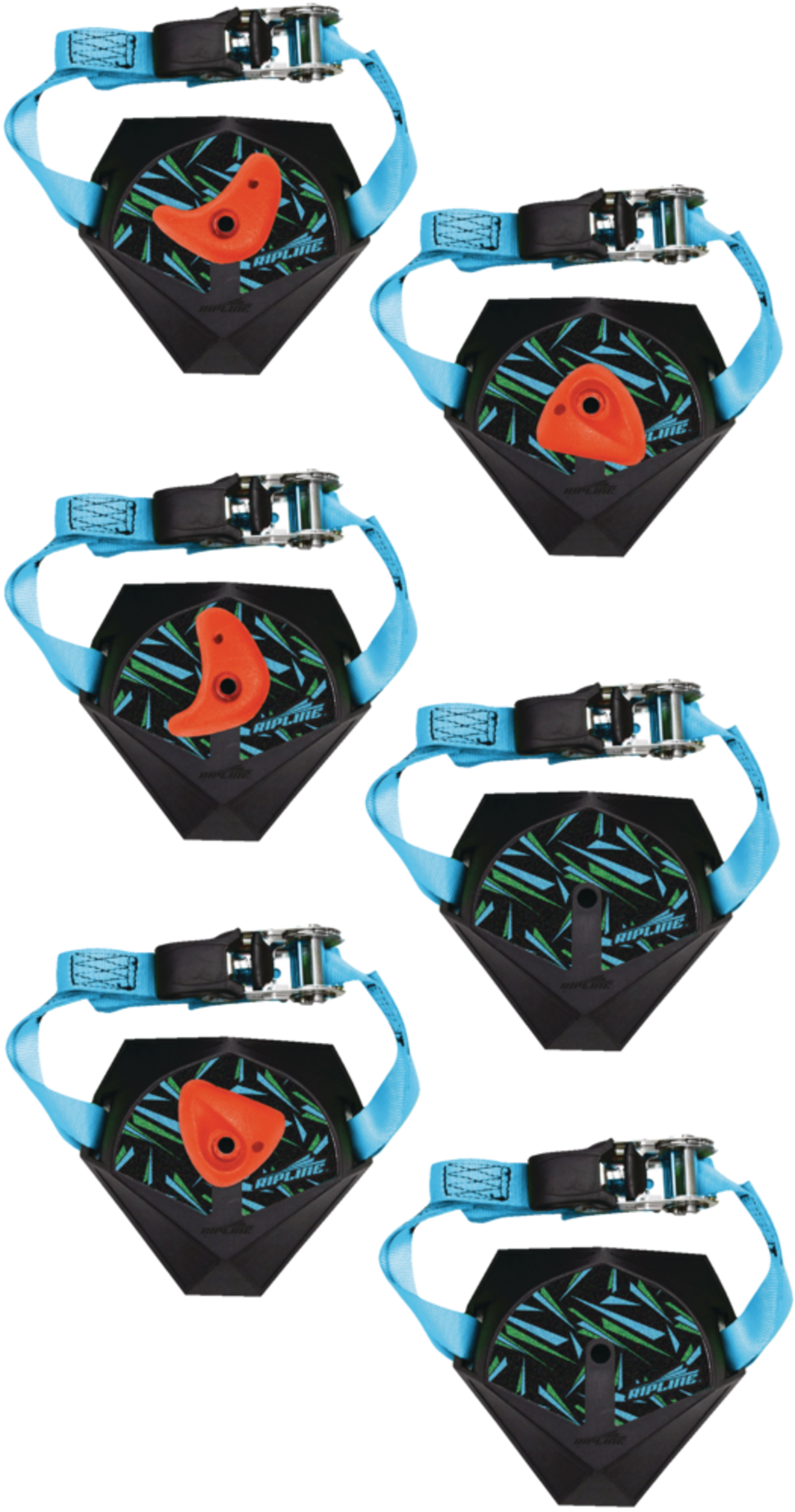 Ripline Ninja Tree Climbers Set, includes 6 Bases & 4 Holds, Kids Ages 5+ Front_Flat