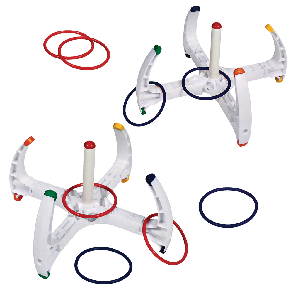 RecTek Outdoor Portable All Weather Colours Ring Toss Set, 10pc, All