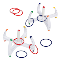 Rec-Tek Outdoor Portable All Weather Colours Ring Toss Set, Multi-Coloured, 10-pk, All Ages, for Lawn Game Activities Composite_or_Mixed