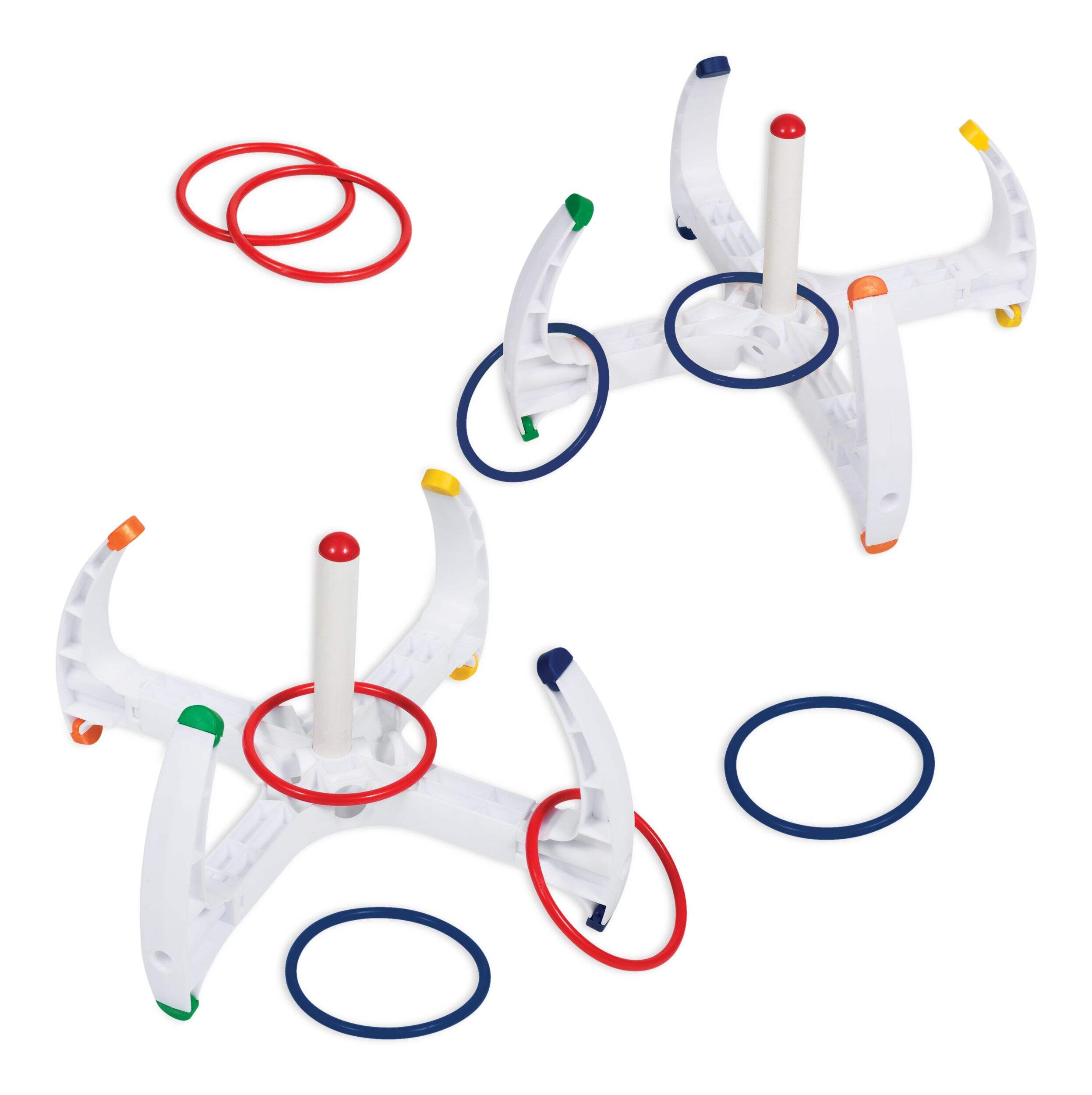 Rec-Tek Outdoor Portable All Weather Colours Ring Toss Set, Multi-Coloured, 10-pk, All Ages, for Lawn Game Activities Composite_or_Mixed