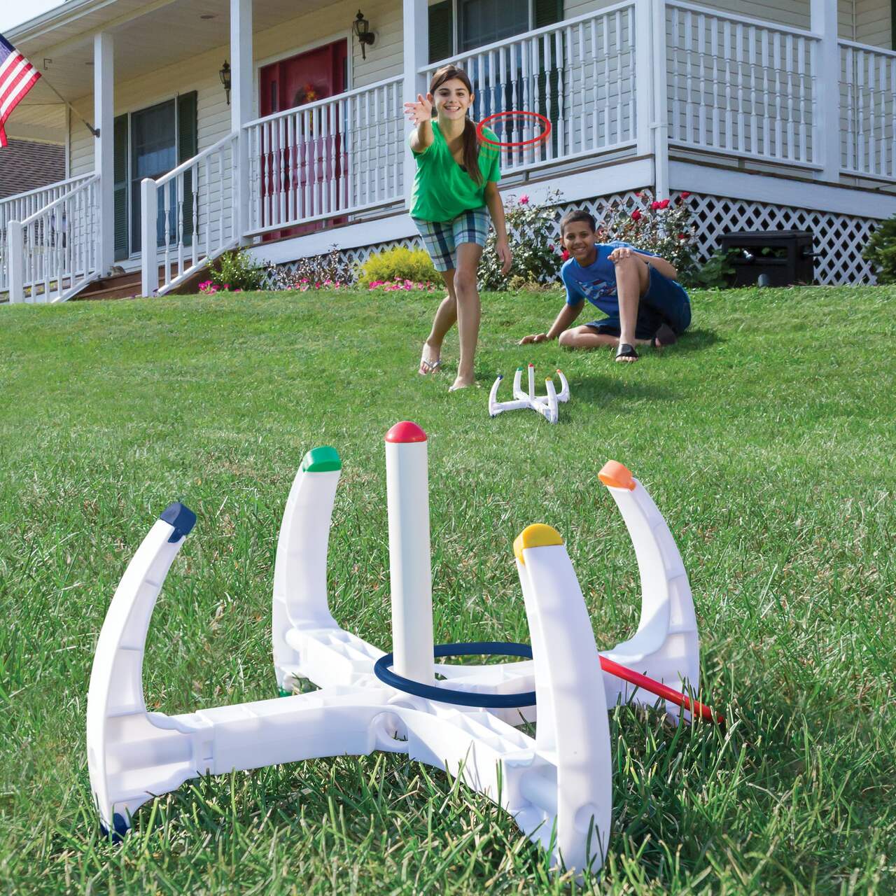 Rustic Ring Toss Outdoor Game (All Weather) - 15+ Games Included