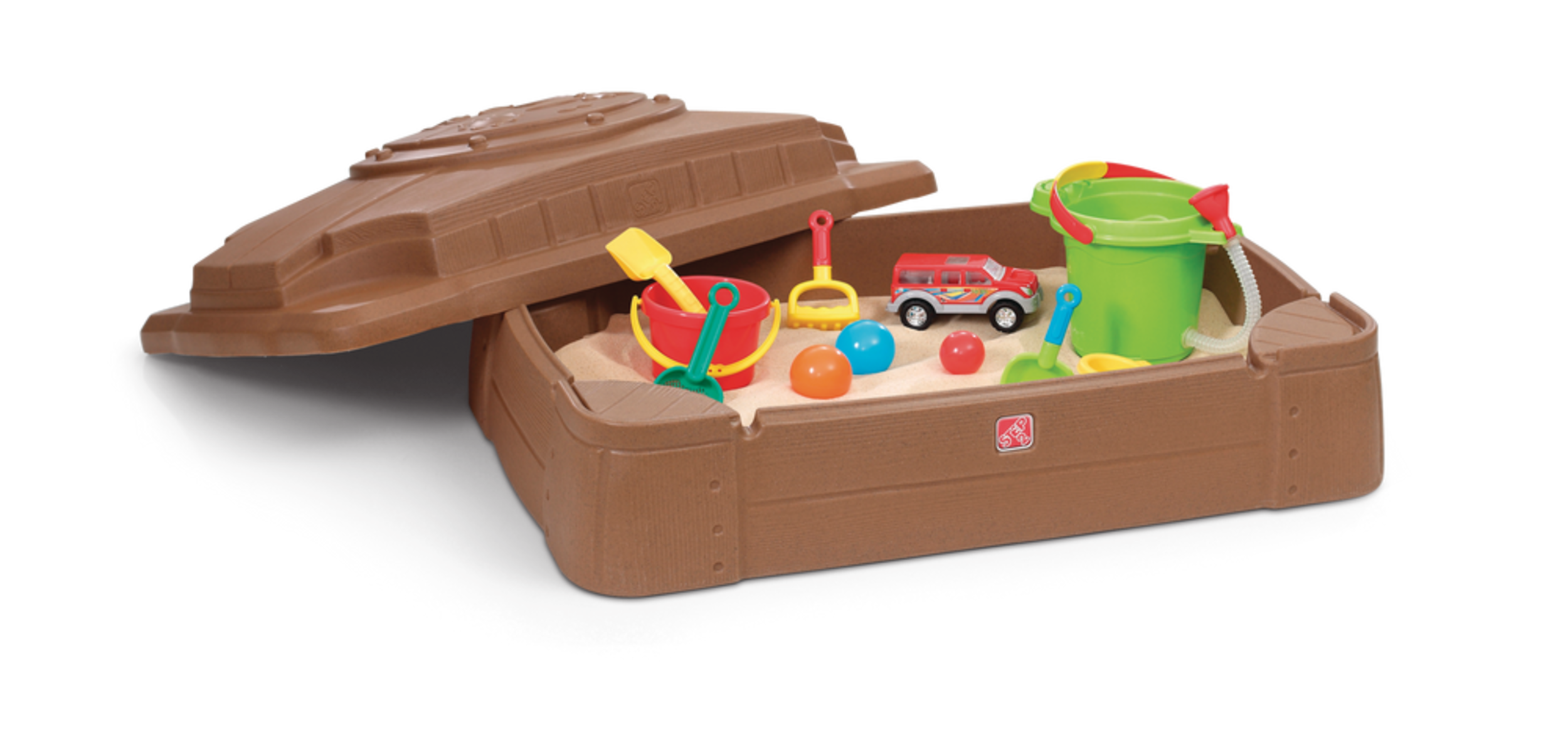 Step2 Outdoor Portable Play & Store Sandbox, 11x42x28in, Kids Ages 2