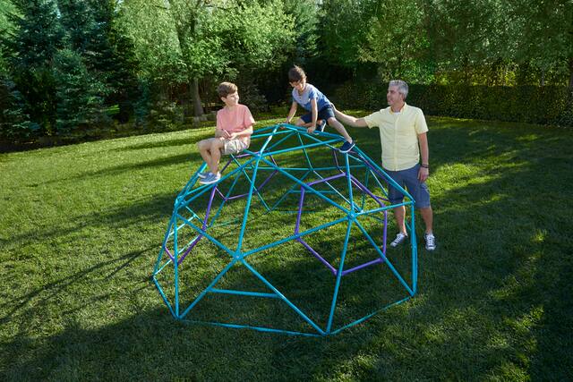 Plum® Phobos™ Outdoor Metal Dome Climbing Frame, 108-in x 108-in x 53 ...