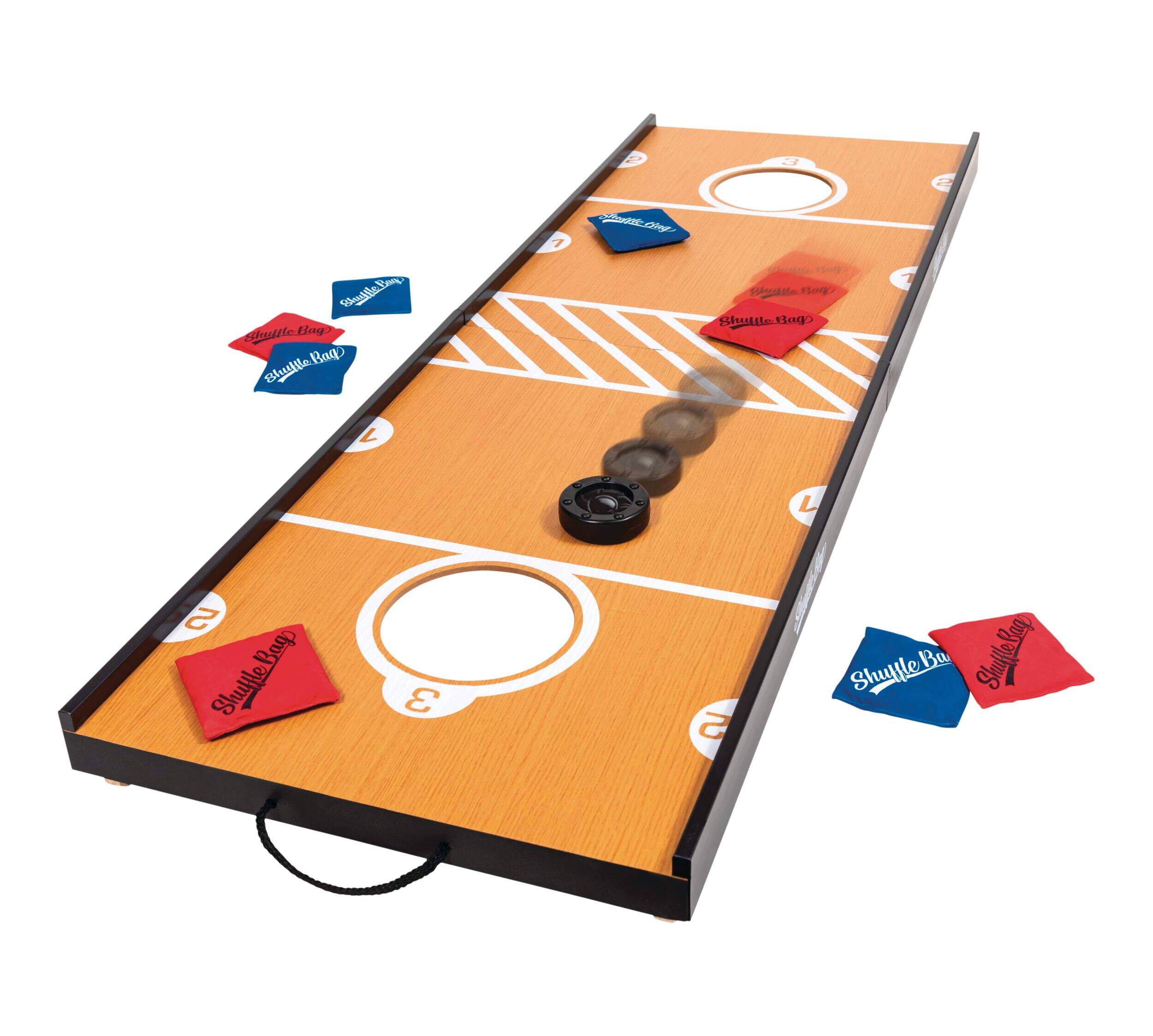 Rec-Tek Portable Shuffle Bag Game, Includes Game Board, Puck, Bean Bags, 9-pc, All Ages Composite_or_Mixed