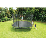 Springfree Square Smart Trampoline™ with Safety Enclosure, 13 x 13-ft Overhead_Plunge
