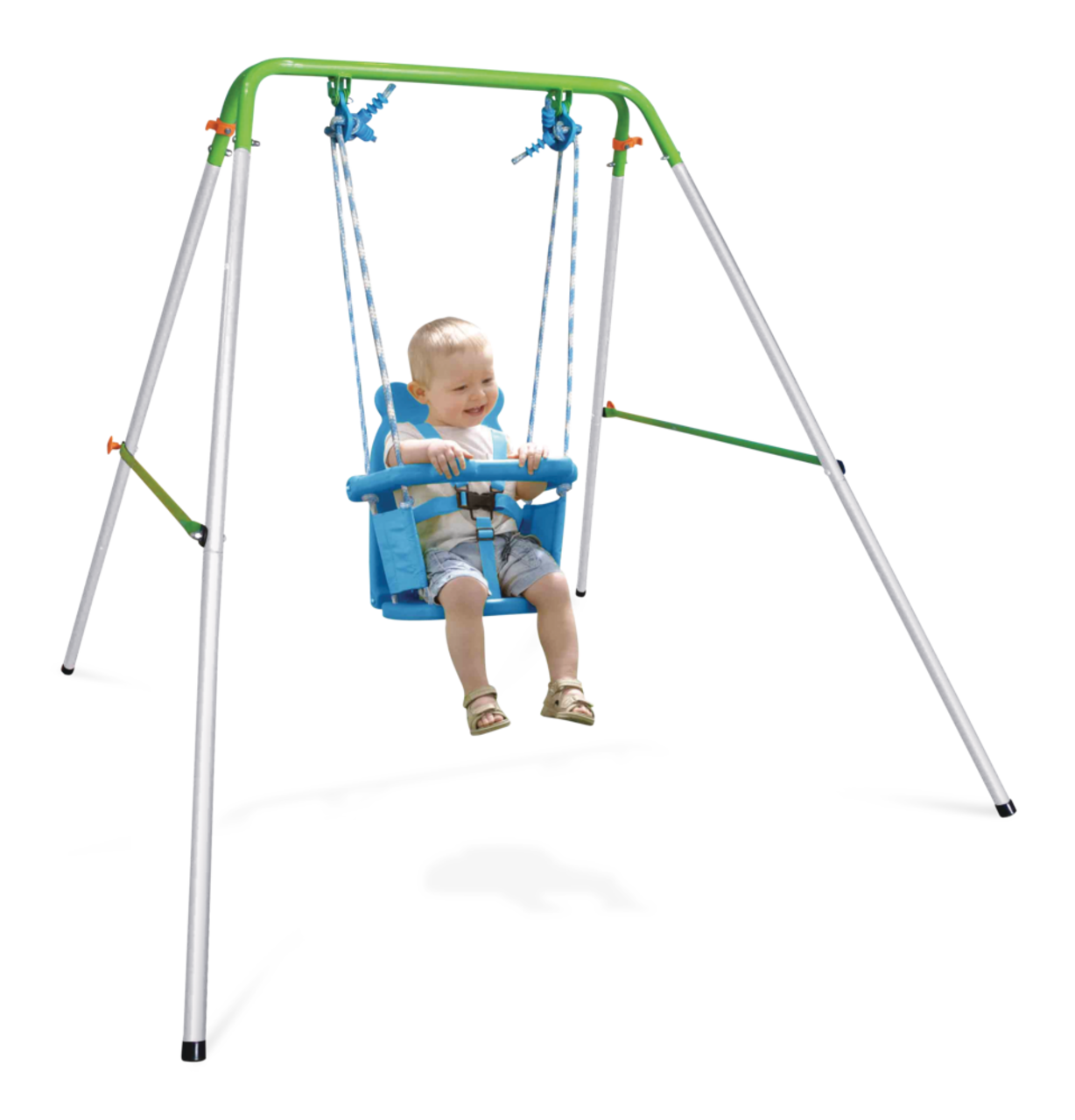 Sportspower Outdoor Foldable Metal/Steel Swing Set, Ages 12-36 Months, up  to 55lbs