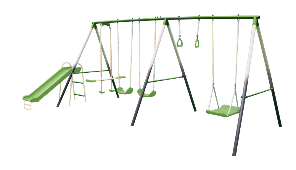 Sportspower Outdoor 7-Station Metal Swing Set Combo, 2 Swings, Trapeze u0026  more Kids Ages 3+ | Canadian Tire