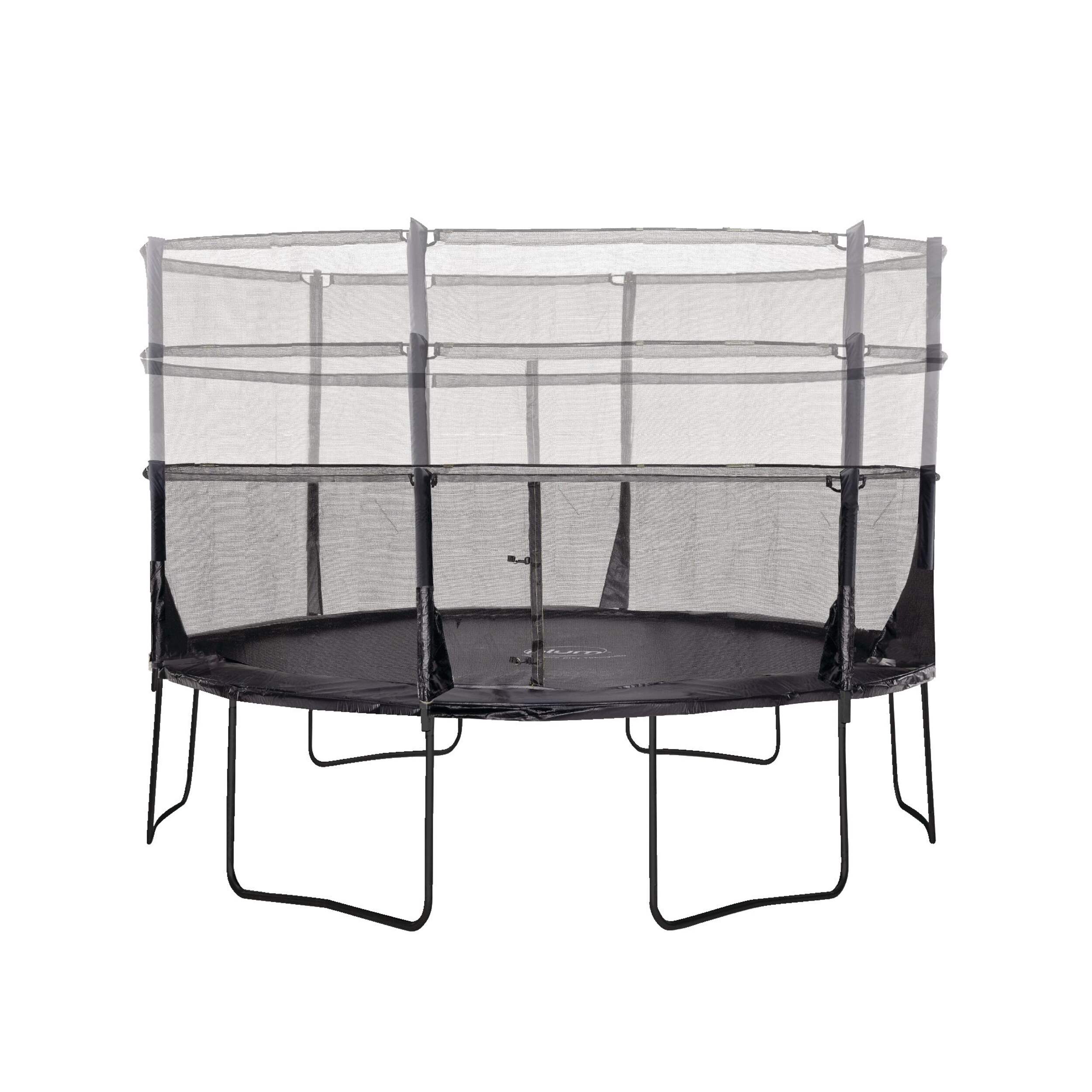 Trampoline télescopique Plum Space Zone II Telescopic Evolution Springsafe avec filet de sécurité et couvercle, 12 pi, 5 ans et plus Front_Flat