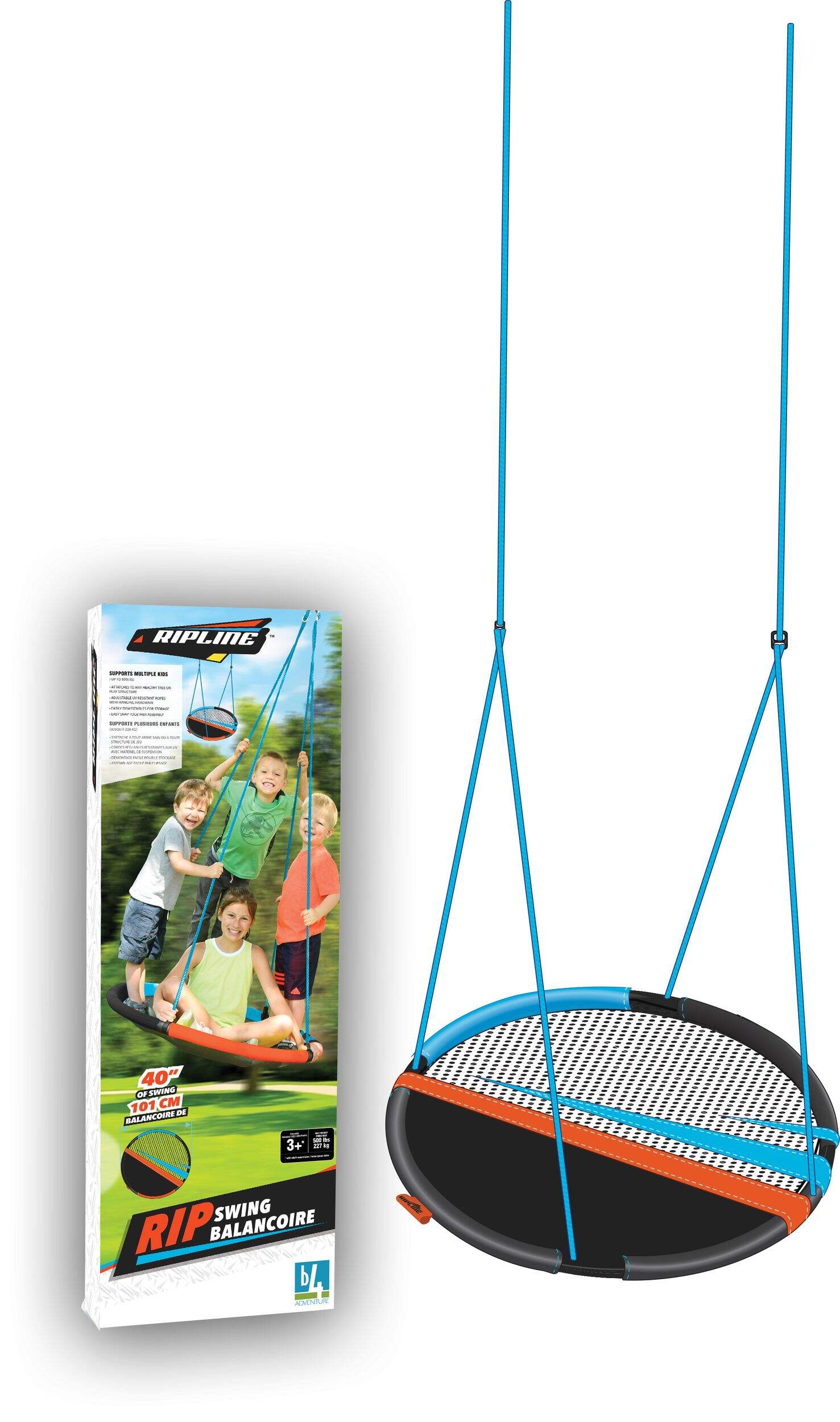 Ripline Adventure Round Tree Swing, 40-in, Easy Assembly, Kids Ages 5+ Composite_or_Mixed