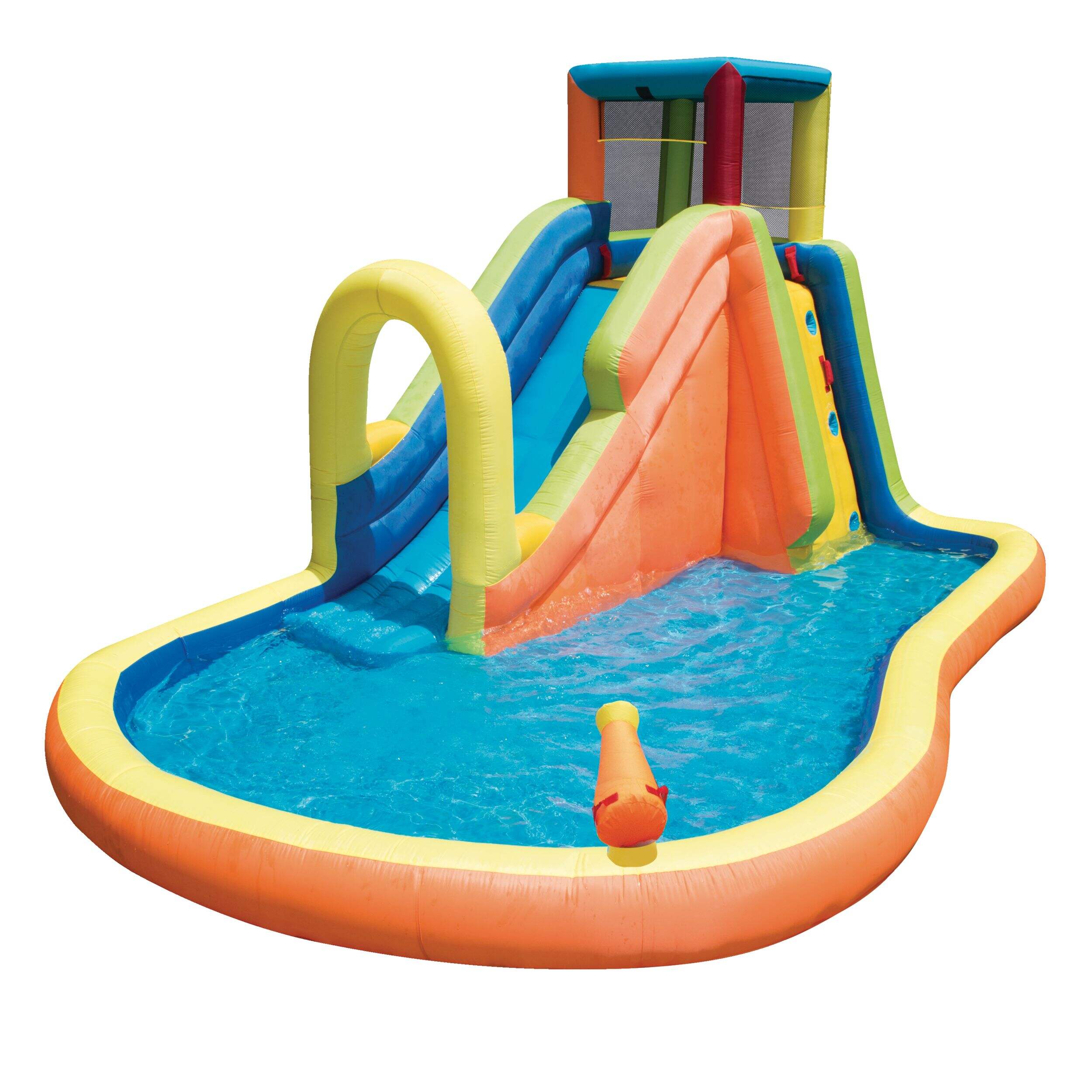 BANZAI Outdoor Piñata Bash Inflatable Water Park Play Centre, Kids Ages 5+ Front_Three_Fourths_Angled_Left