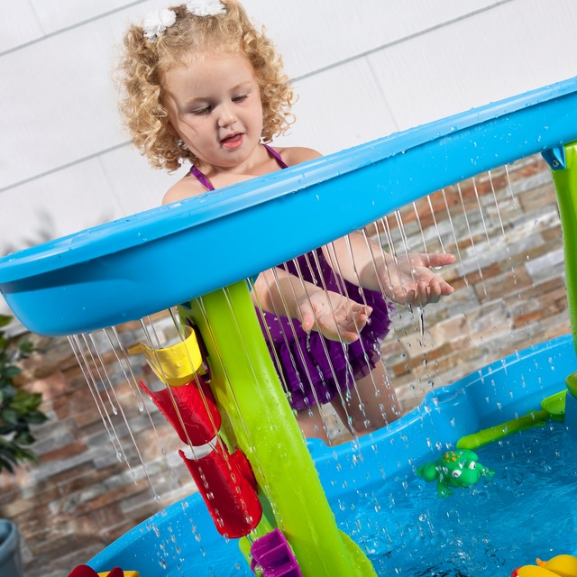 Step2 Outdoor Portable Rain Shower Splash Pond, 14pc, with Umbrella