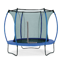 Plum® Springsafe® Blue Outdoor Trampoline with Safety Enclosure and Cover, 8-ft, Ages 6+ Front_Flat