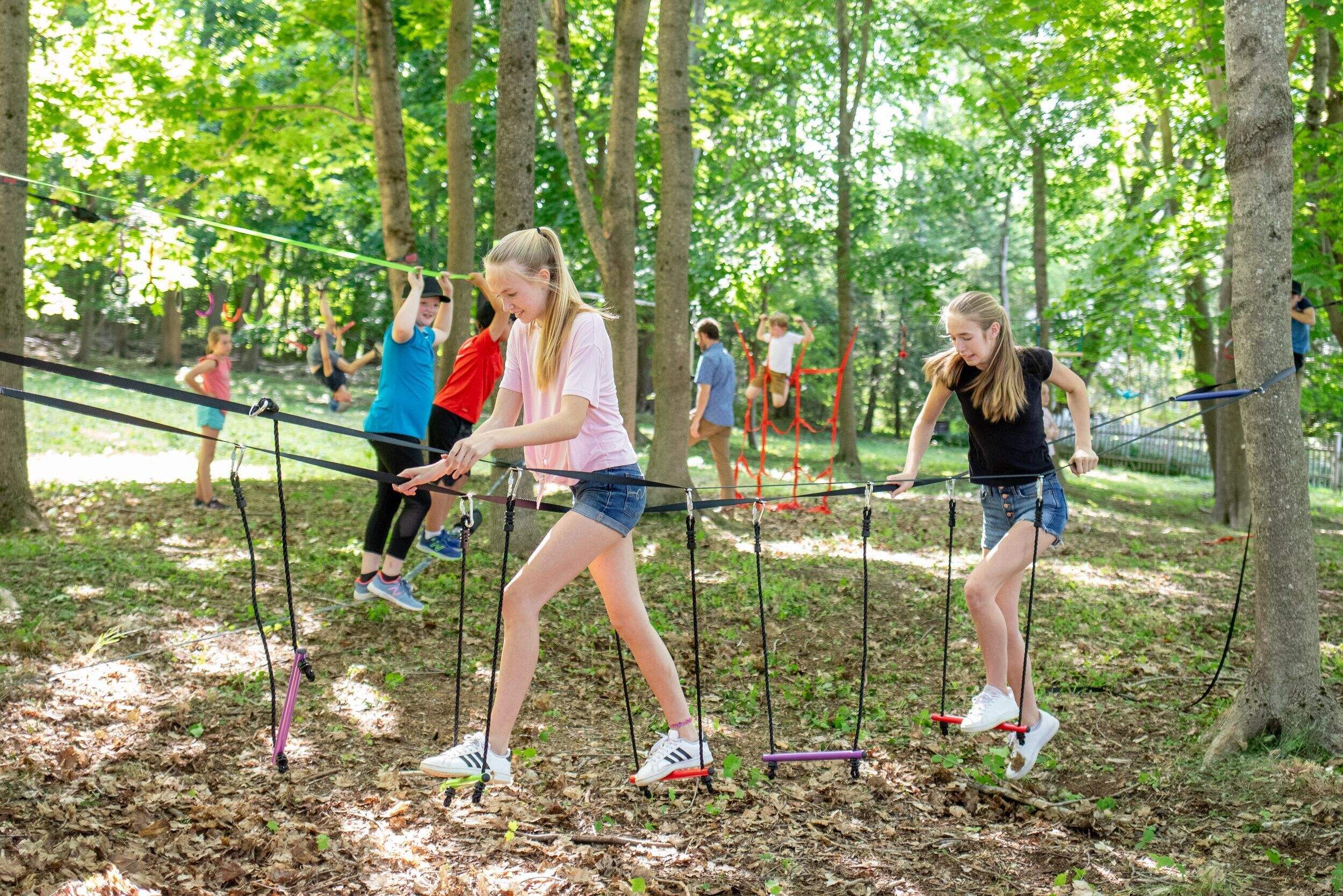 Ripline Ninja Floating Backyard Obstacle Bridge, Ages 5+ Front_Angled_Left