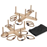 Rec-Tek Ring Toss Party Game, Wooden, with 10 Rings and Carry Bag, All Ages Composite_or_Mixed