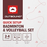 Outbound 2-in-1 Badminton/Volleyball Combo Party Game for Outdoor Fun, Easy Setup Front_Flat