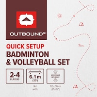 Outbound 2-in-1 Badminton/Volleyball Combo Party Game for Outdoor Fun, Easy Setup Front_Flat