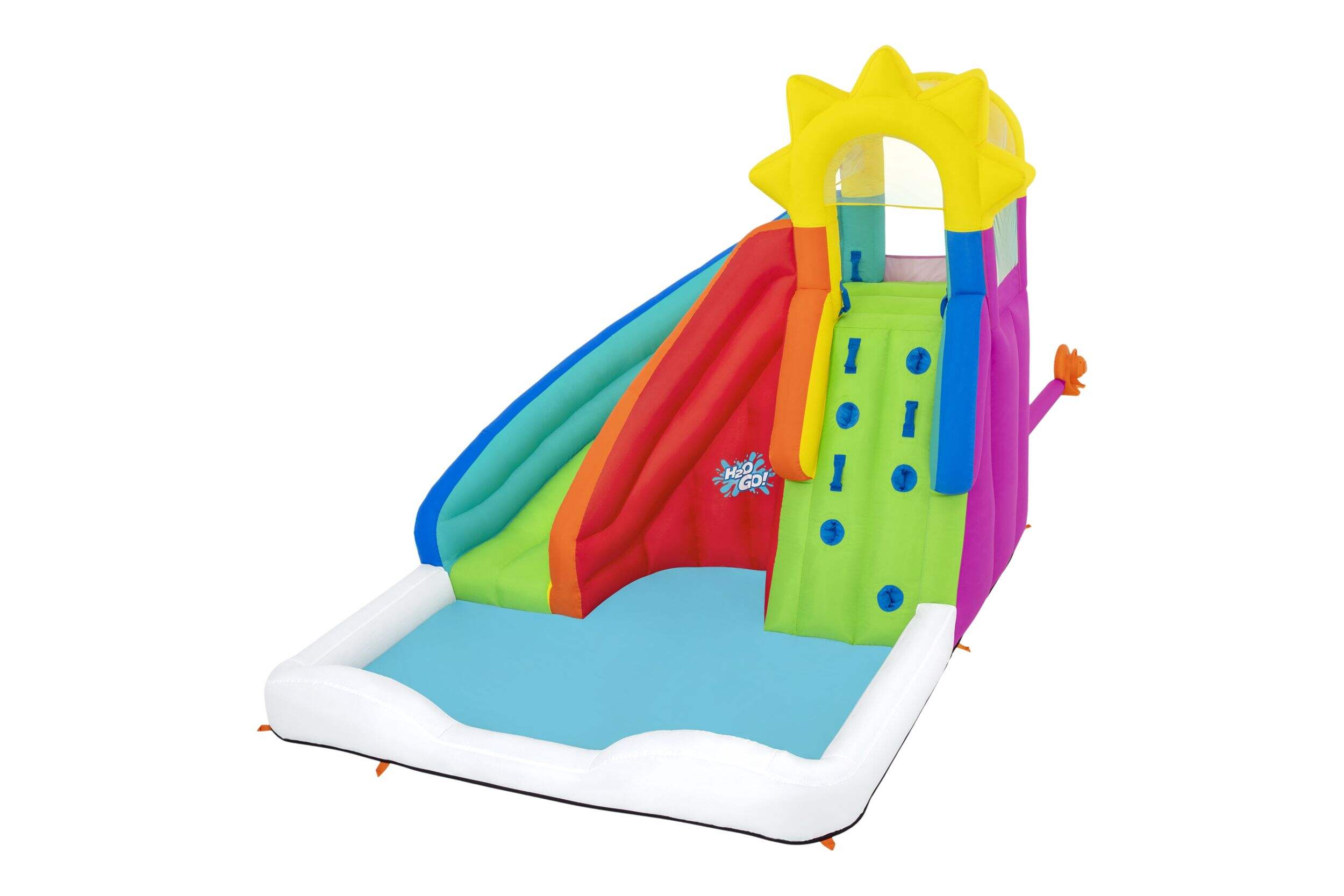 H20Go! Sun Slide Mega Water Park, Inflatable Front_Angled_Left