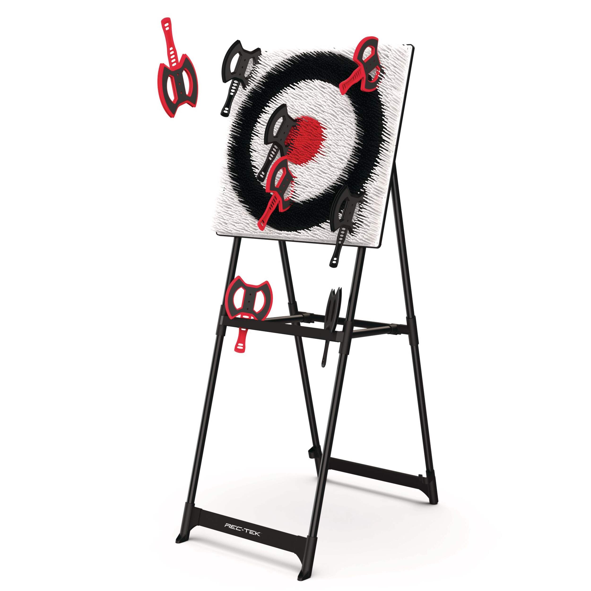 Rec-Tek Axe Throwing Team Game with Target & 8 Axes Front_Angled_Left