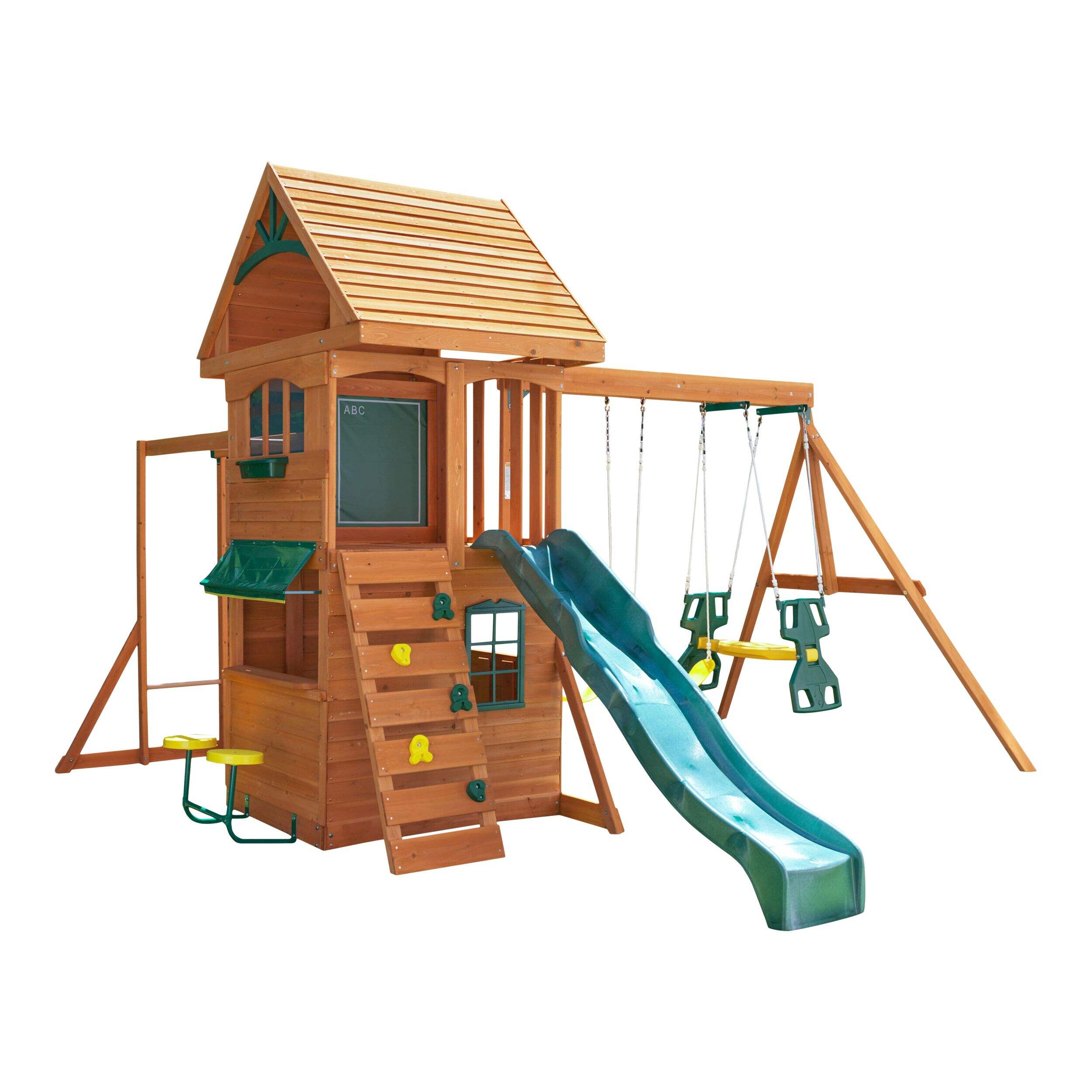 KidKraft Ridgeview Swing Set Front_Three_Fourths_Angled_Right