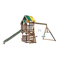KidKraft Arbour Crest Swing Set Front_Three_Fourths_Angled_Right