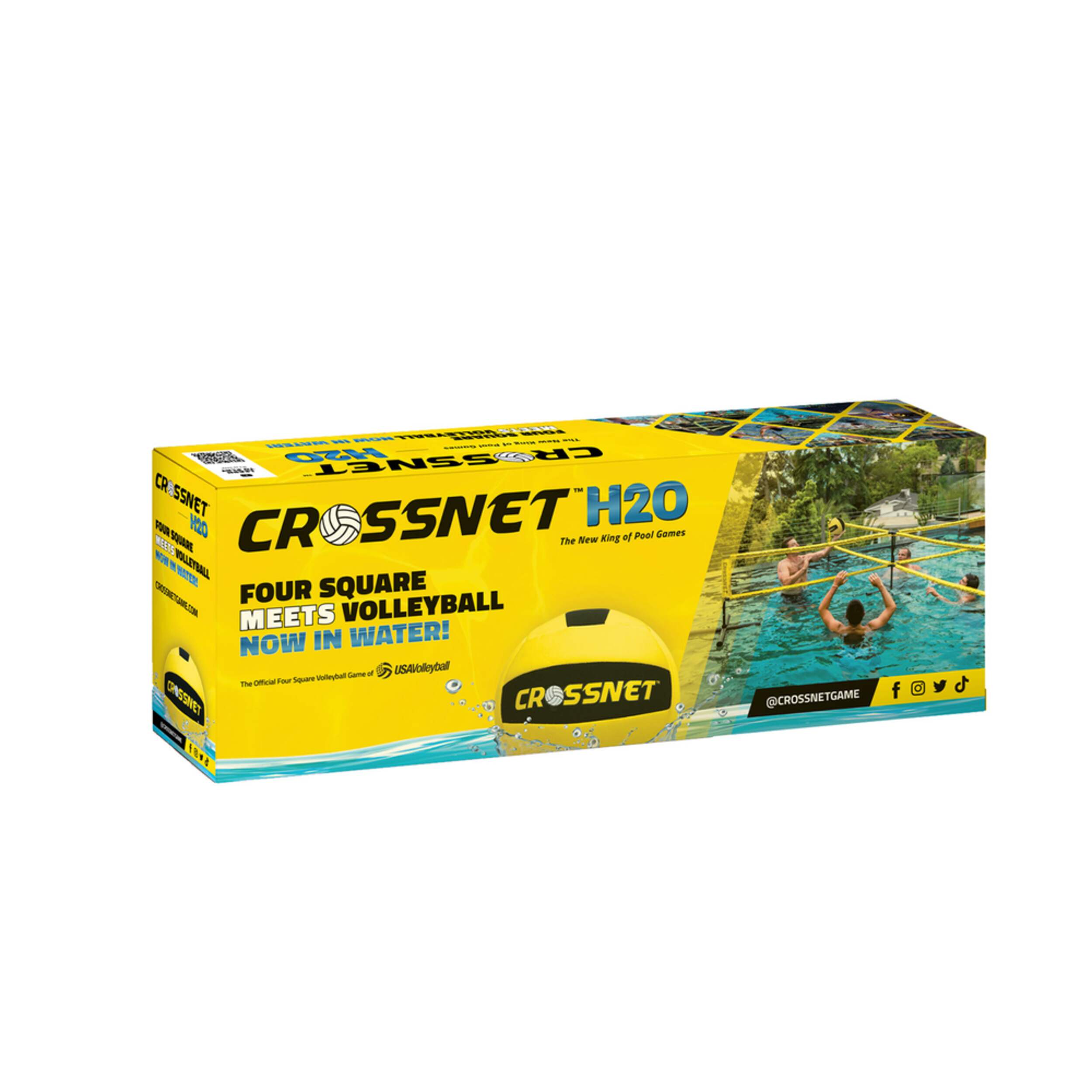 CROSSNET H2O 4-Square Water Volleyball Game, Includes Storage Bag, All Ages Front_Angled_Right