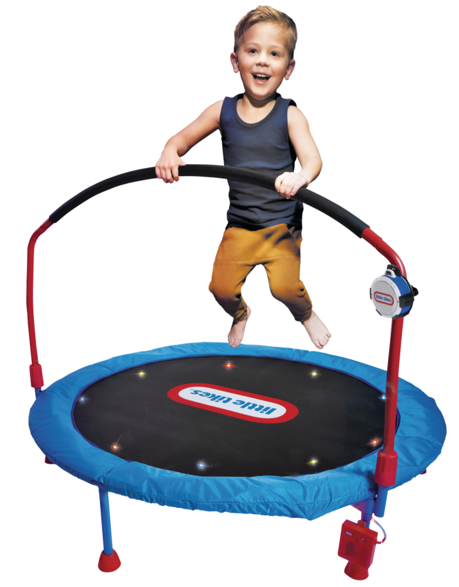 Little Tikes Portable Kids Lights & Music Trampoline, 4.5-ft, with Handle, Ages 5+ Front_Angled_Left