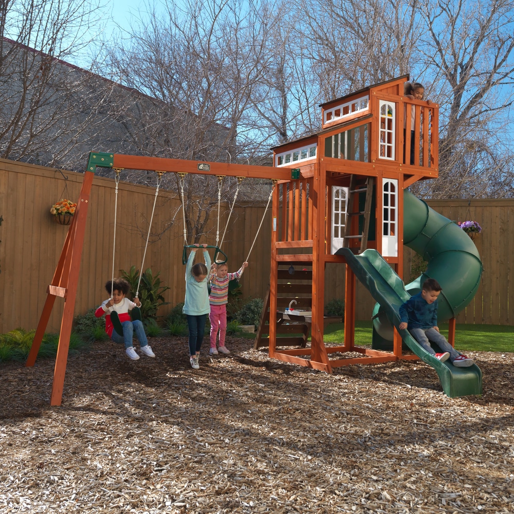 KidKraft Austin Playset with Rock Wall Ladder & Swings Canadian Tire