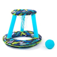 Inflatable Pool Basketball Set, Blue/Green/Black, 3-pk, Ages 13+, for Beach/Pool Fun Activities