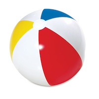 Inflatable Round Beach Ball, Multi-Coloured, for Beach/Pool Fun Activities Front_Angled_Left