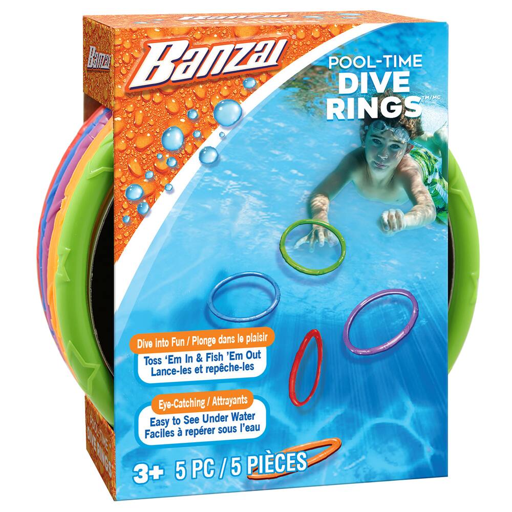 Dive Rings Swimming Pool Toy Rings 4 PCS Plastic Diving Ring Colorful Sinking Pool Rings Underwater Fun Toys For Kids Dive Training Dive & Retrieve 