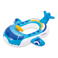 Funsicle Go Float Jet Inflatable Ride-On Water/Pool Float, Blue, 37-in x 33-in Front_Three_Fourths_Angled_Left