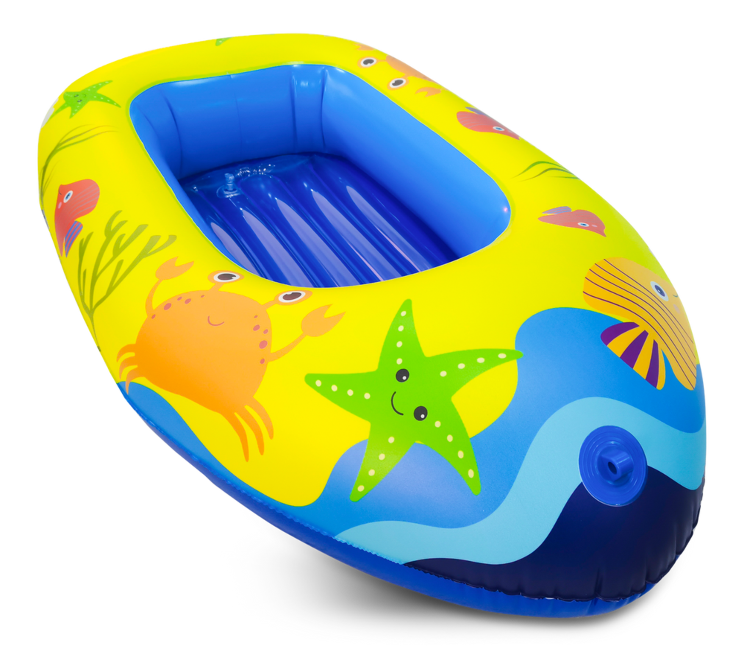 Stella & Finn Kids' Inflatable Lightweight Pool Beach Water Boat, 44 x 27.5-in Front_Three_Fourths_Angled_Right