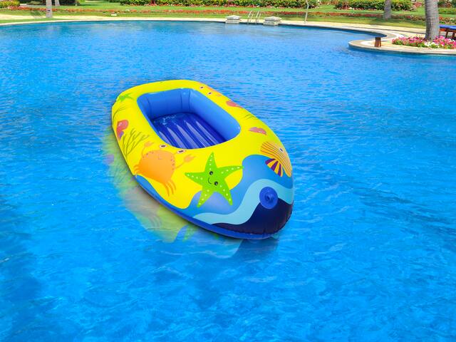 Stella & Finn Kids' Inflatable Lightweight Pool Beach Water Boat, 44 x ...