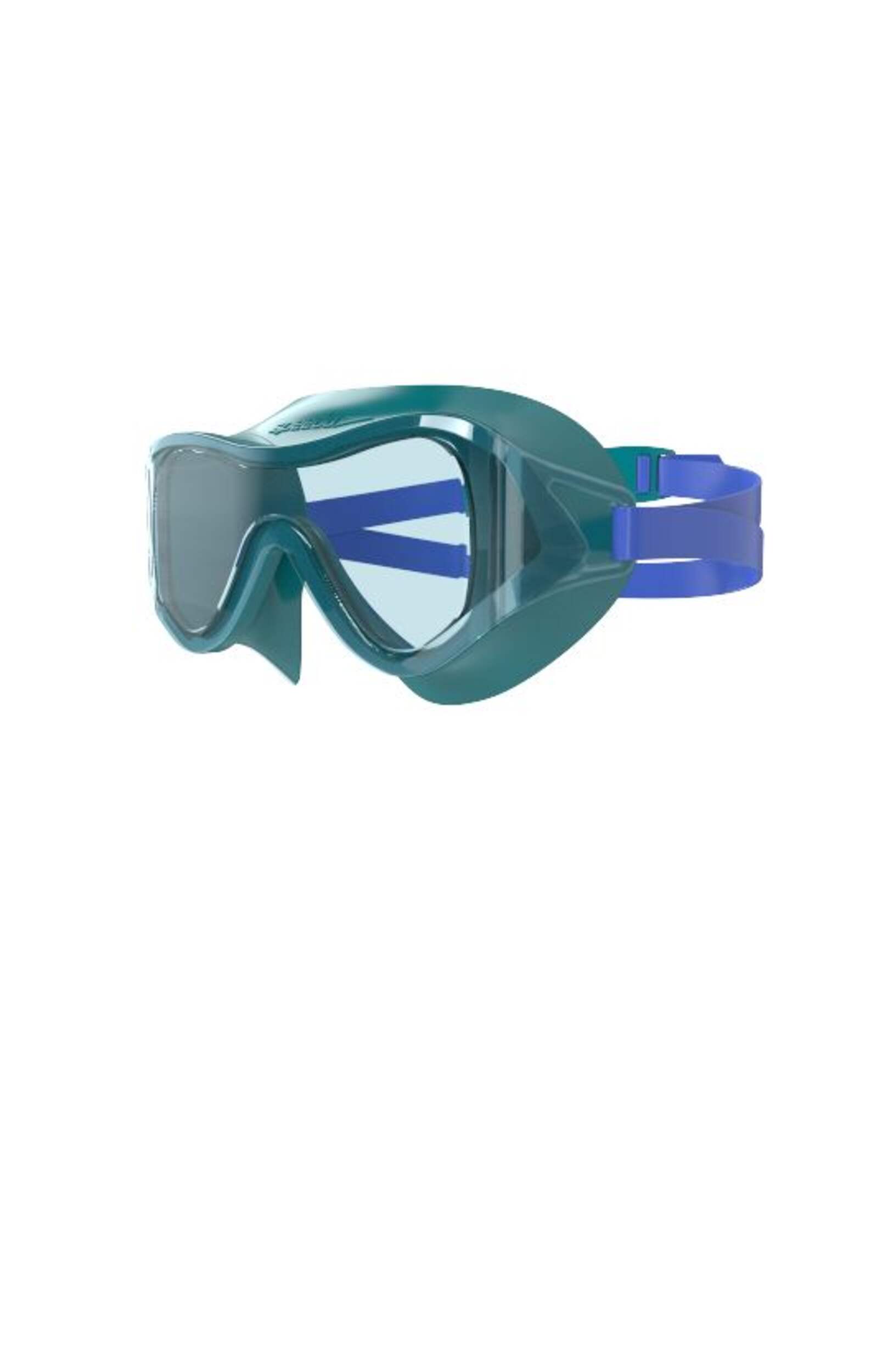 Speedo Low Volume Hybrid Kids' Swim Mask w/ Anti-Fog Lenses, Ages 3+ Front_Three_Fourths_Angled_Left