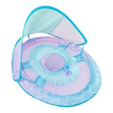 Flotteur de piscine/d'eau à ressort avec auvent amovible Swimways pour bébés, motif de requin, 9 à 24 mois Front_Three_Fourths_Angled_Right