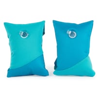 Swimways Swimmies Fabric-Covered Kids' Arm Floats, Swim Aid, Blue, Ages 3+ Front_Flat