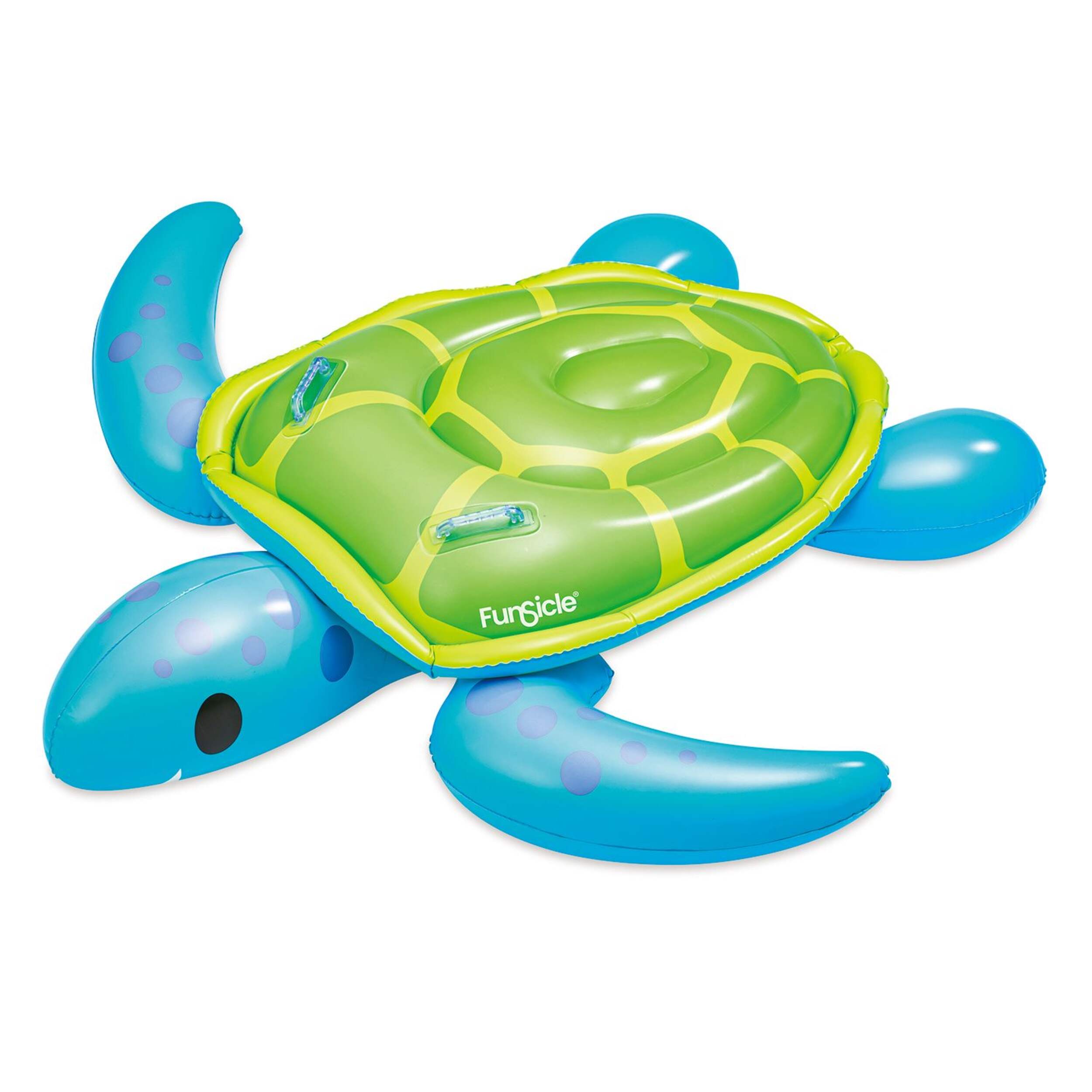 Funsicle Turtle Time Ride-On Pool Float, Ages 3+ Front_Three_Fourths_Angled_Left