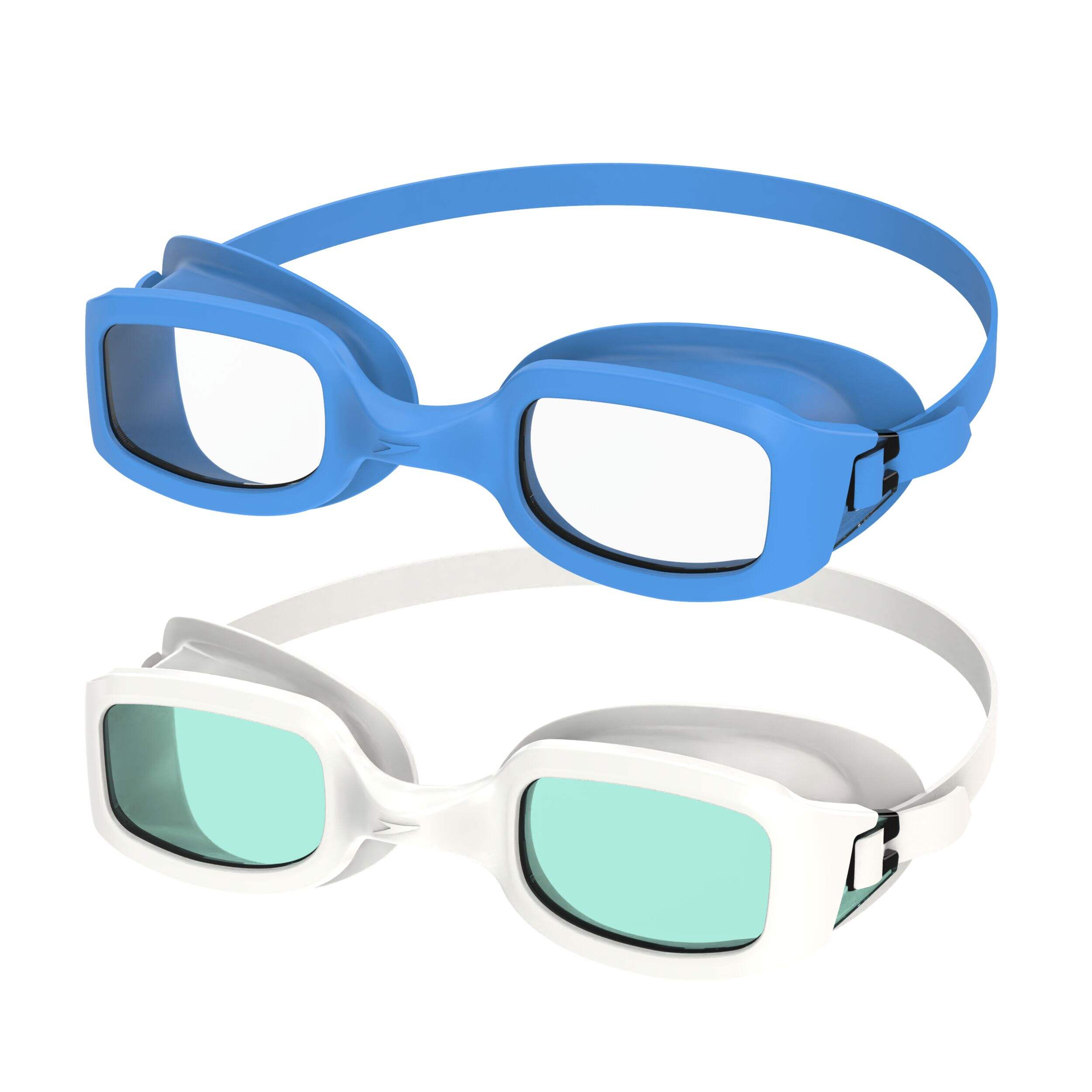 Speedo Kids' Sonic Goggles, Blue/White, Ages 3-6, 2-pk Front_Three_Fourths_Angled_Left