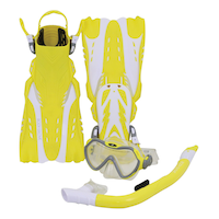 Body Glove Youth & Adult Swimming Mask, Snorkel & Fins Set, S/M