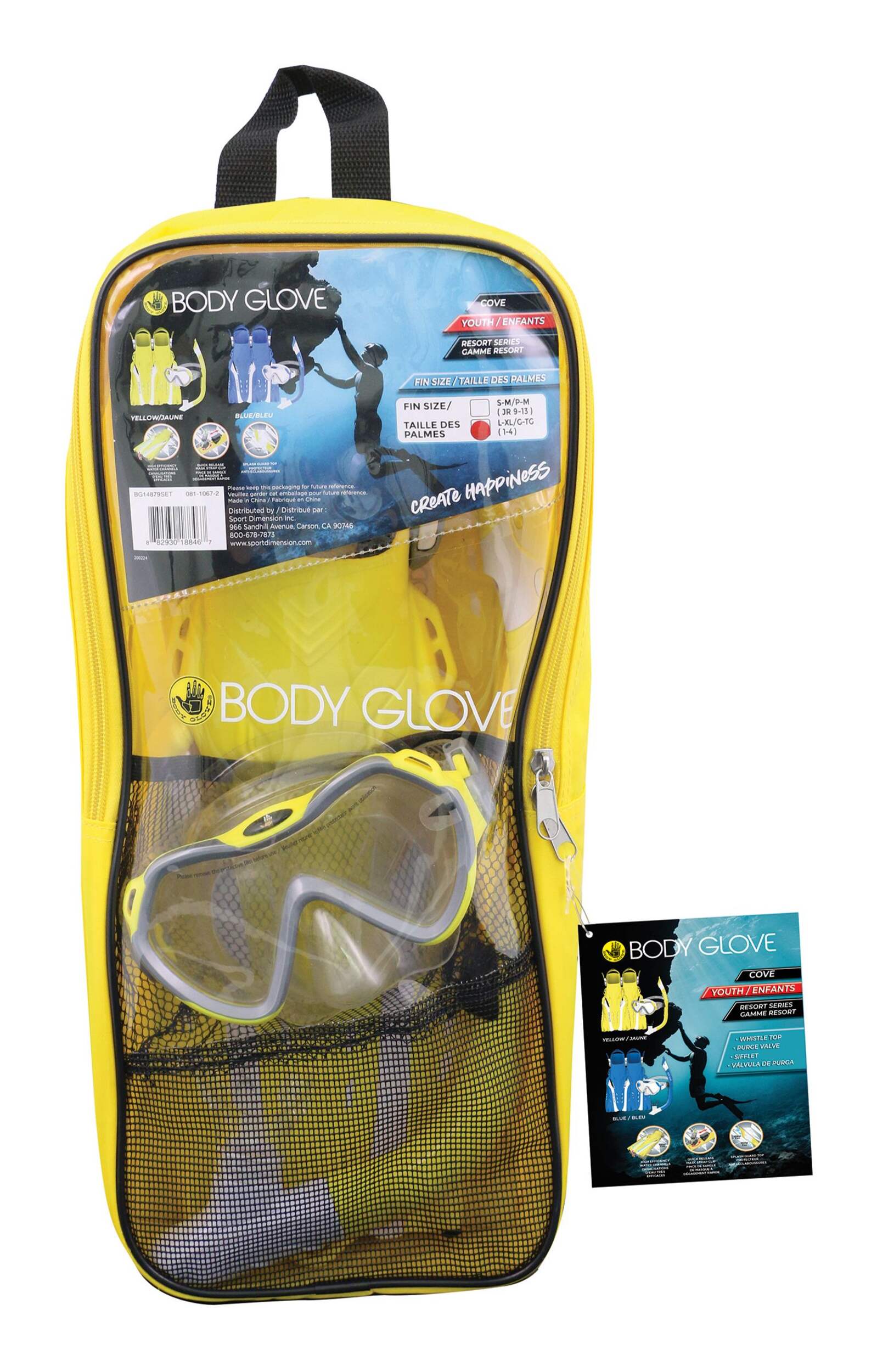 Body Glove Cove Youth & Adult Snorkeling Set, Mask, Snorkel & Fins